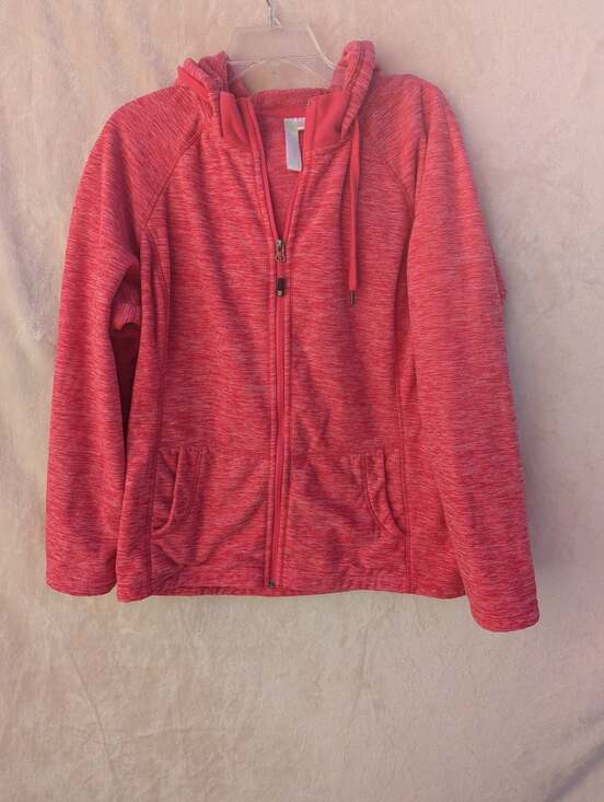 Green Tea Tops - Green Tea Women's Pink Heathered Full Zip Fleece Hoodie